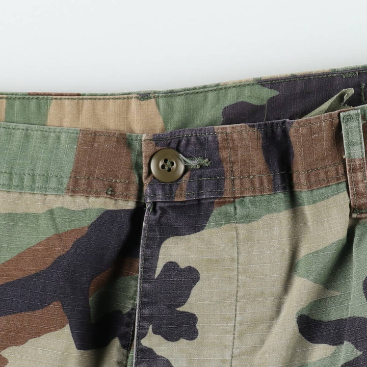 Camouflage Woodland Camo Ripstop Military Cargo Pants/Combat Pants, Medium-Regular Size (Men's W35 equivalent) unclear Khaki type Vintage Second Hand