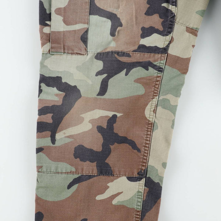 Camouflage Woodland Camo Ripstop Military Cargo Pants/Combat Pants, Medium-Regular Size (Men's W35 equivalent) unclear Khaki type Vintage Second Hand
