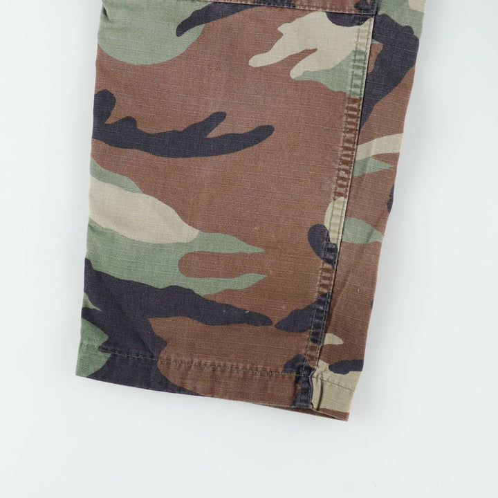 Camouflage Woodland Camo Ripstop Military Cargo Pants/Combat Pants, Medium-Regular Size (Men's W35 equivalent) unclear Khaki type Vintage Second Hand
