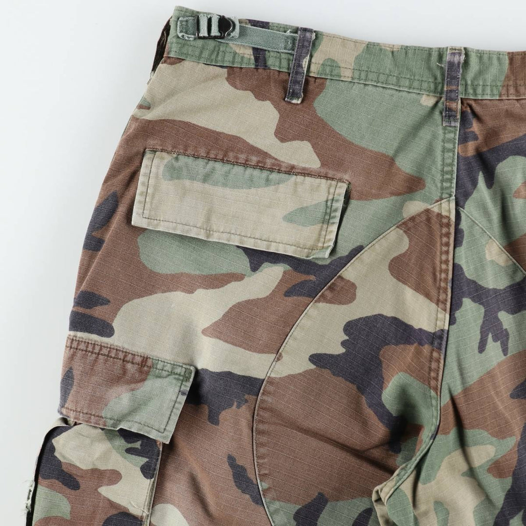 Camouflage Woodland Camo Ripstop Military Cargo Pants/Combat Pants, Medium-Regular Size (Men's W35 equivalent) unclear Khaki type Vintage Second Hand
