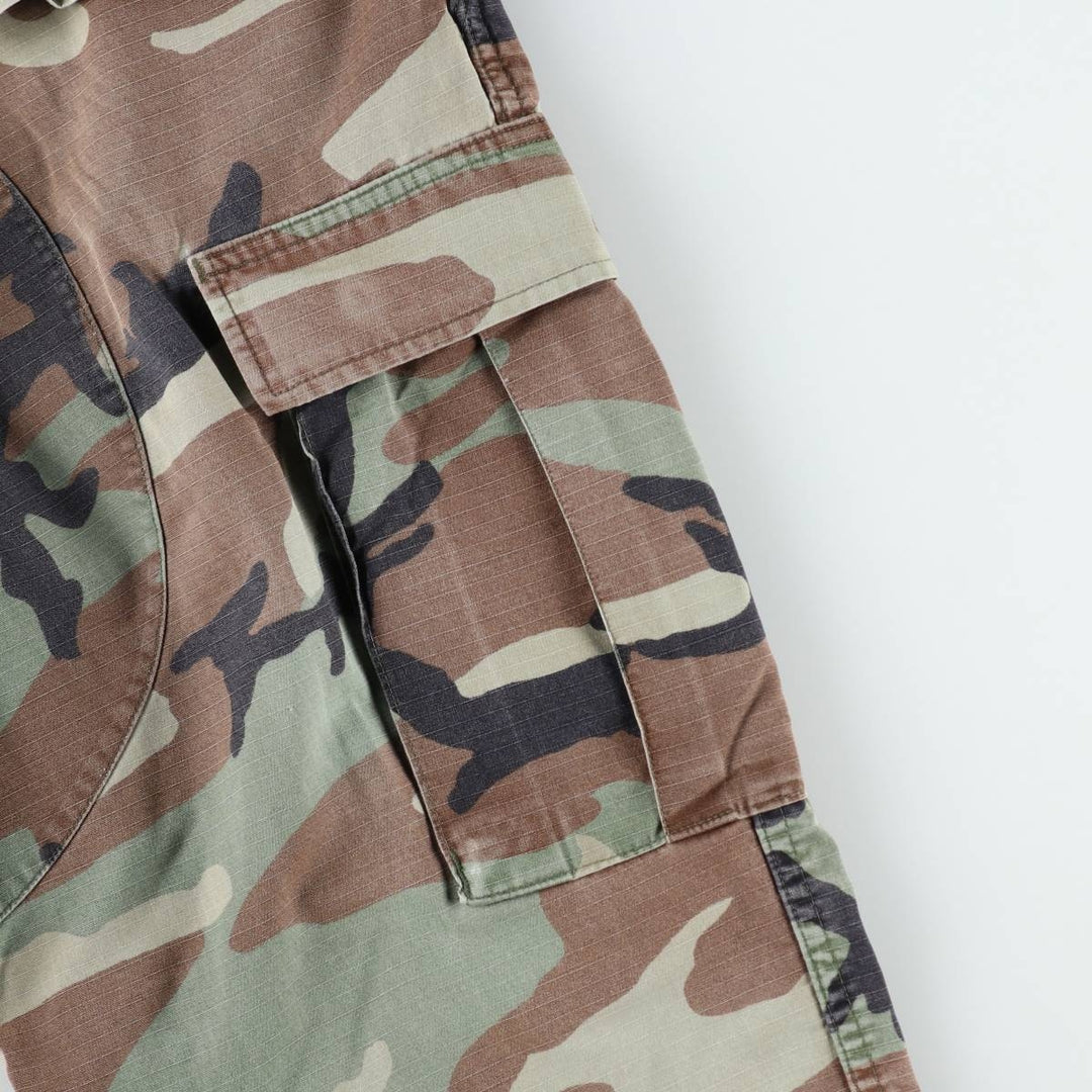 Camouflage Woodland Camo Ripstop Military Cargo Pants/Combat Pants, Medium-Regular Size (Men's W35 equivalent) unclear Khaki type Vintage Second Hand