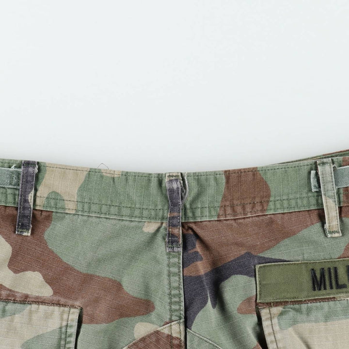 Camouflage Woodland Camo Ripstop Military Cargo Pants/Combat Pants, Medium-Regular Size (Men's W35 equivalent) unclear Khaki type Vintage Second Hand