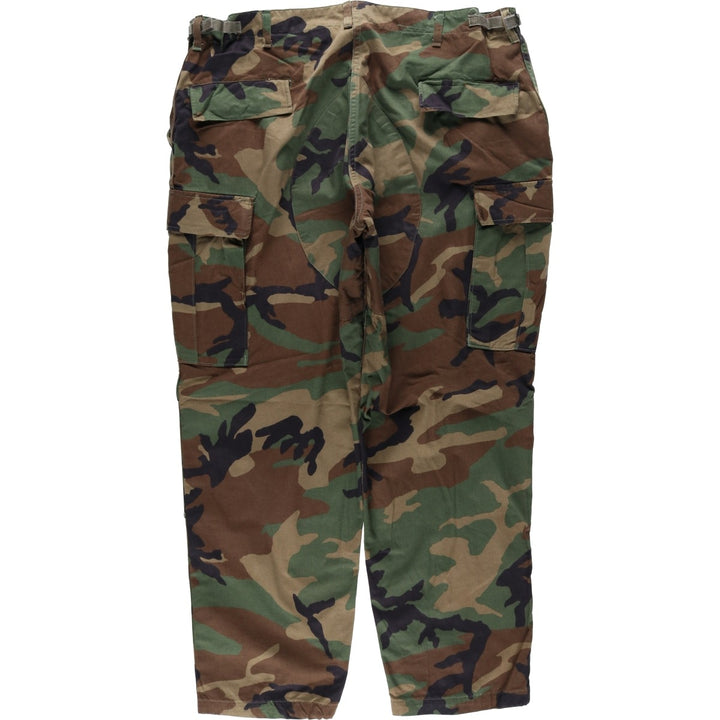 Big Size 90'S Civilian Camouflage Pattern Woodland Camo Military Cargo Pants Made in USA Men's W43 Equivalent Vintage cotton Khaki type Vintage Second Hand