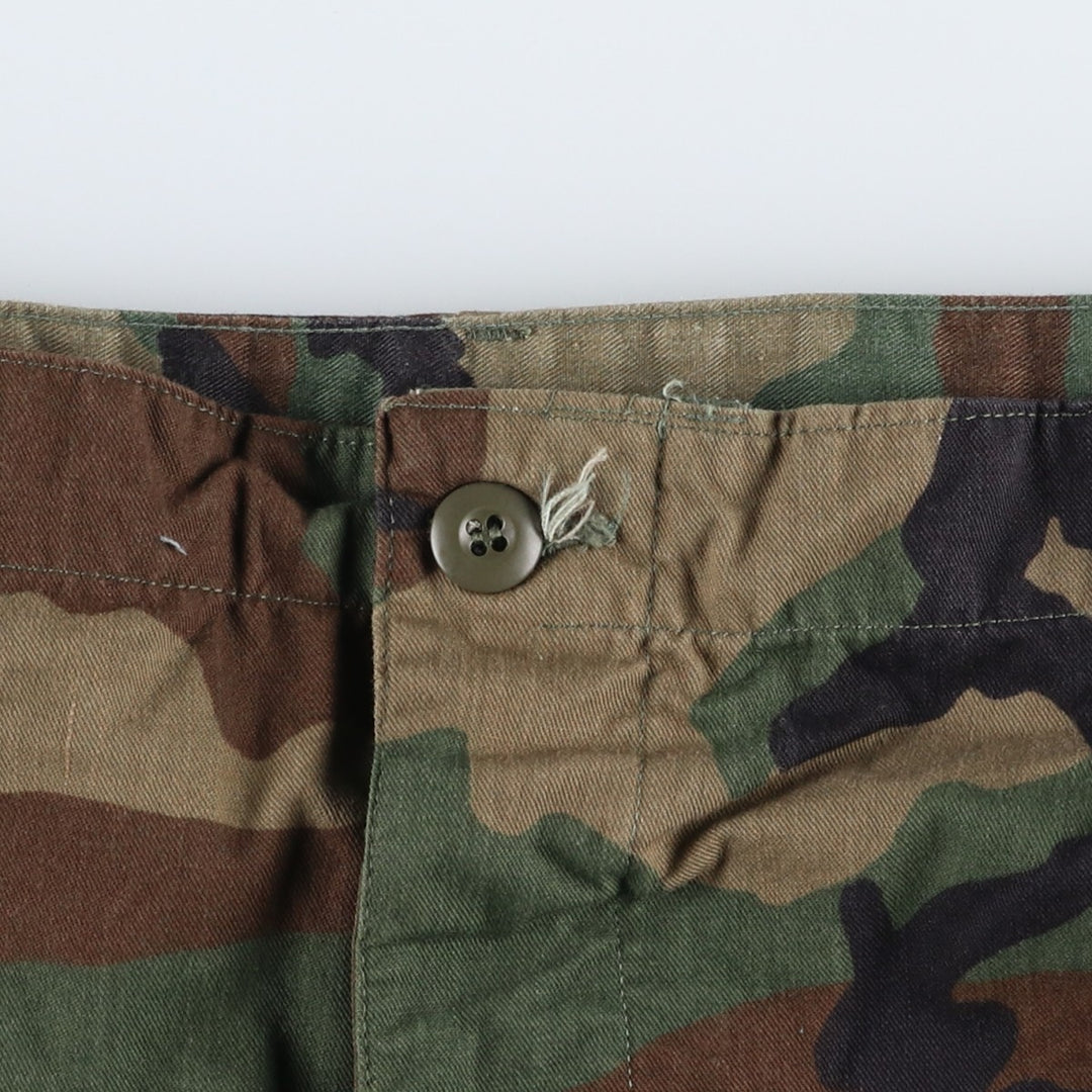 Big Size 90'S Civilian Camouflage Pattern Woodland Camo Military Cargo Pants Made in USA Men's W43 Equivalent Vintage cotton Khaki type Vintage Second Hand