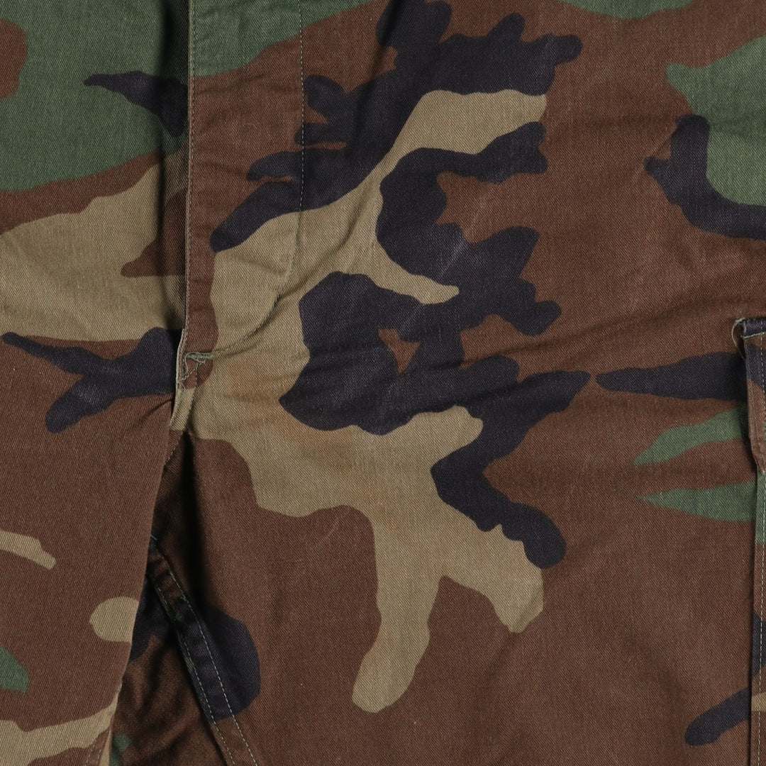 Big Size 90'S Civilian Camouflage Pattern Woodland Camo Military Cargo Pants Made in USA Men's W43 Equivalent Vintage cotton Khaki type Vintage Second Hand