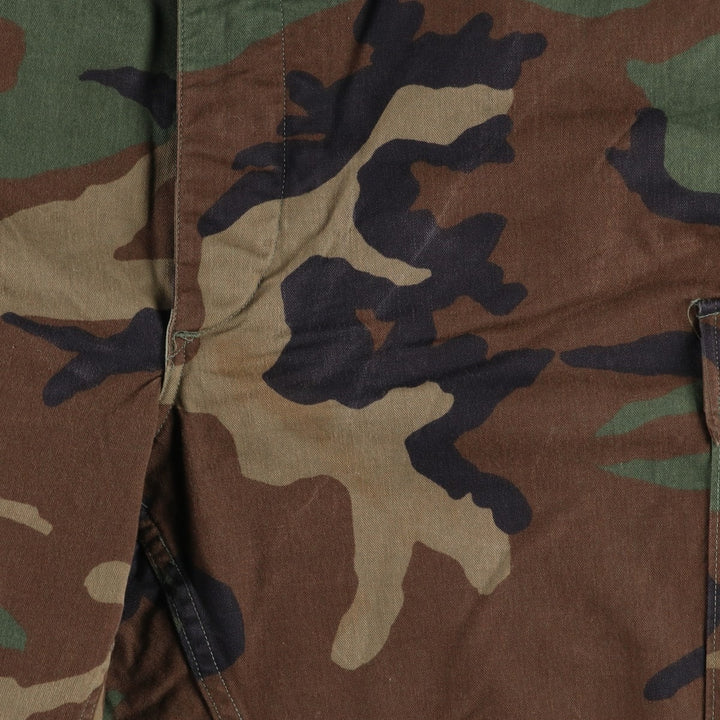 Big Size 90'S Civilian Camouflage Pattern Woodland Camo Military Cargo Pants Made in USA Men's W43 Equivalent Vintage cotton Khaki type Vintage Second Hand