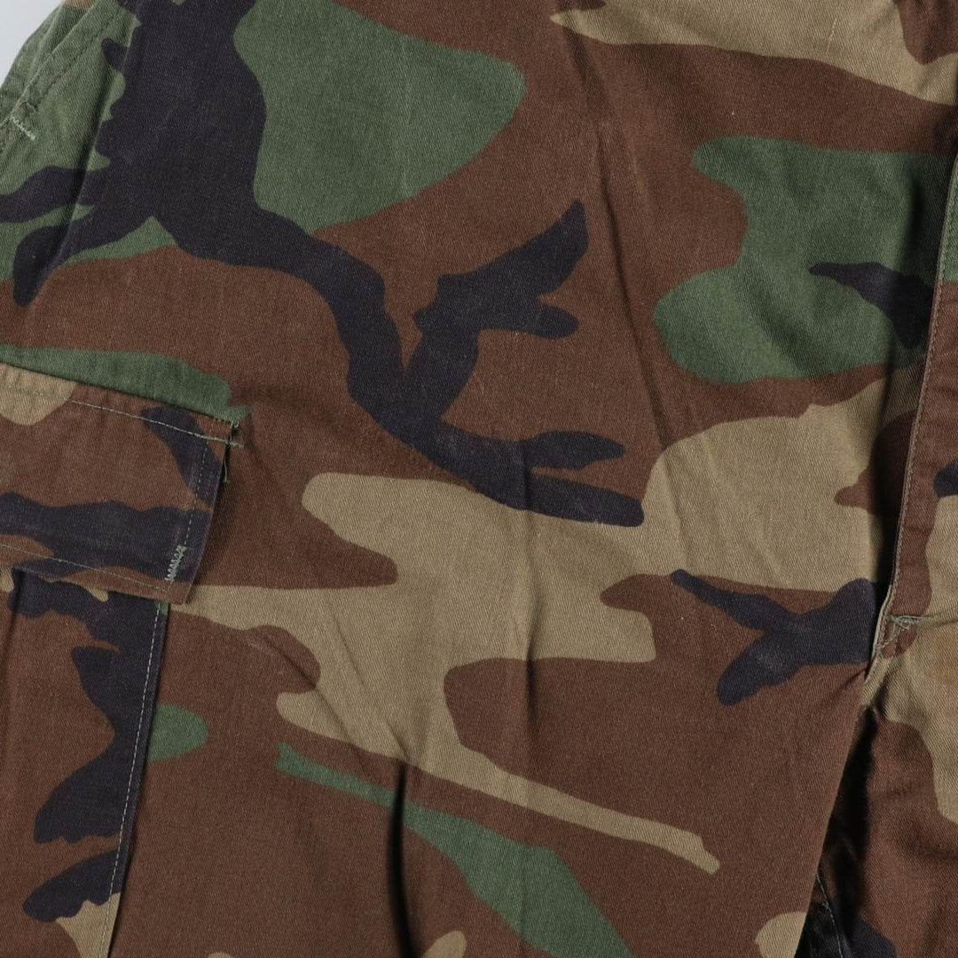 Big Size 90'S Civilian Camouflage Pattern Woodland Camo Military Cargo Pants Made in USA Men's W43 Equivalent Vintage cotton Khaki type Vintage Second Hand