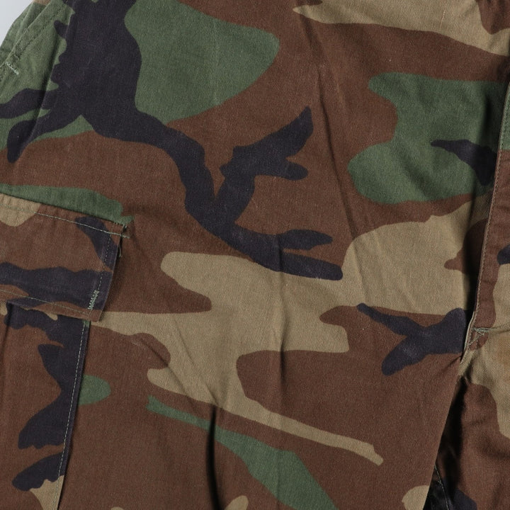 Big Size 90'S Civilian Camouflage Pattern Woodland Camo Military Cargo Pants Made in USA Men's W43 Equivalent Vintage cotton Khaki type Vintage Second Hand
