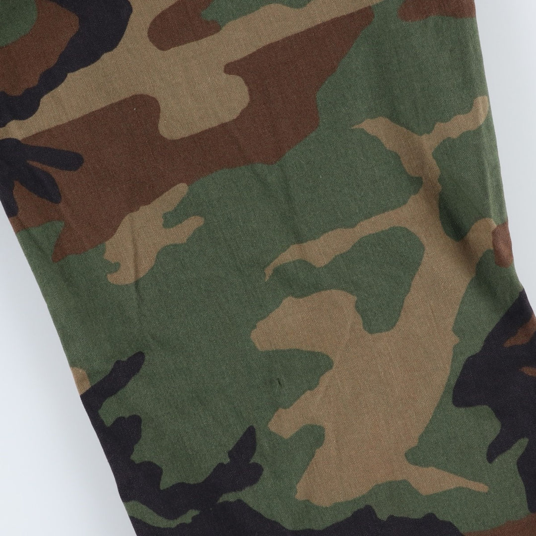 Big Size 90'S Civilian Camouflage Pattern Woodland Camo Military Cargo Pants Made in USA Men's W43 Equivalent Vintage cotton Khaki type Vintage Second Hand