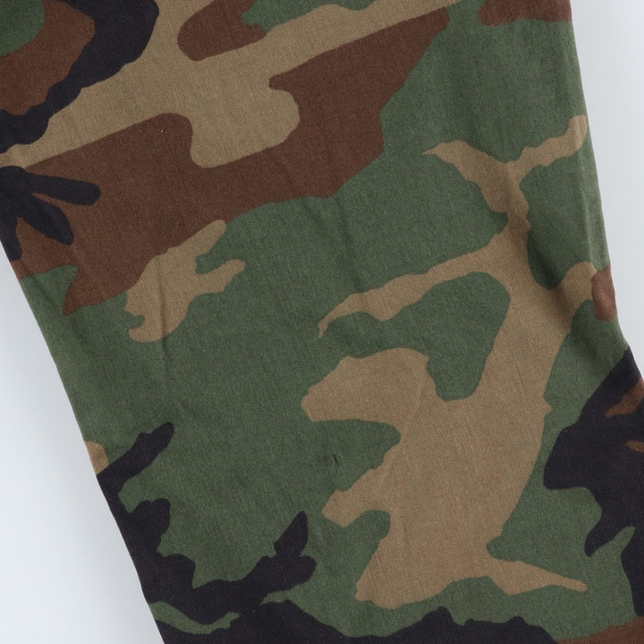 Big Size 90'S Civilian Camouflage Pattern Woodland Camo Military Cargo Pants Made in USA Men's W43 Equivalent Vintage cotton Khaki type Vintage Second Hand