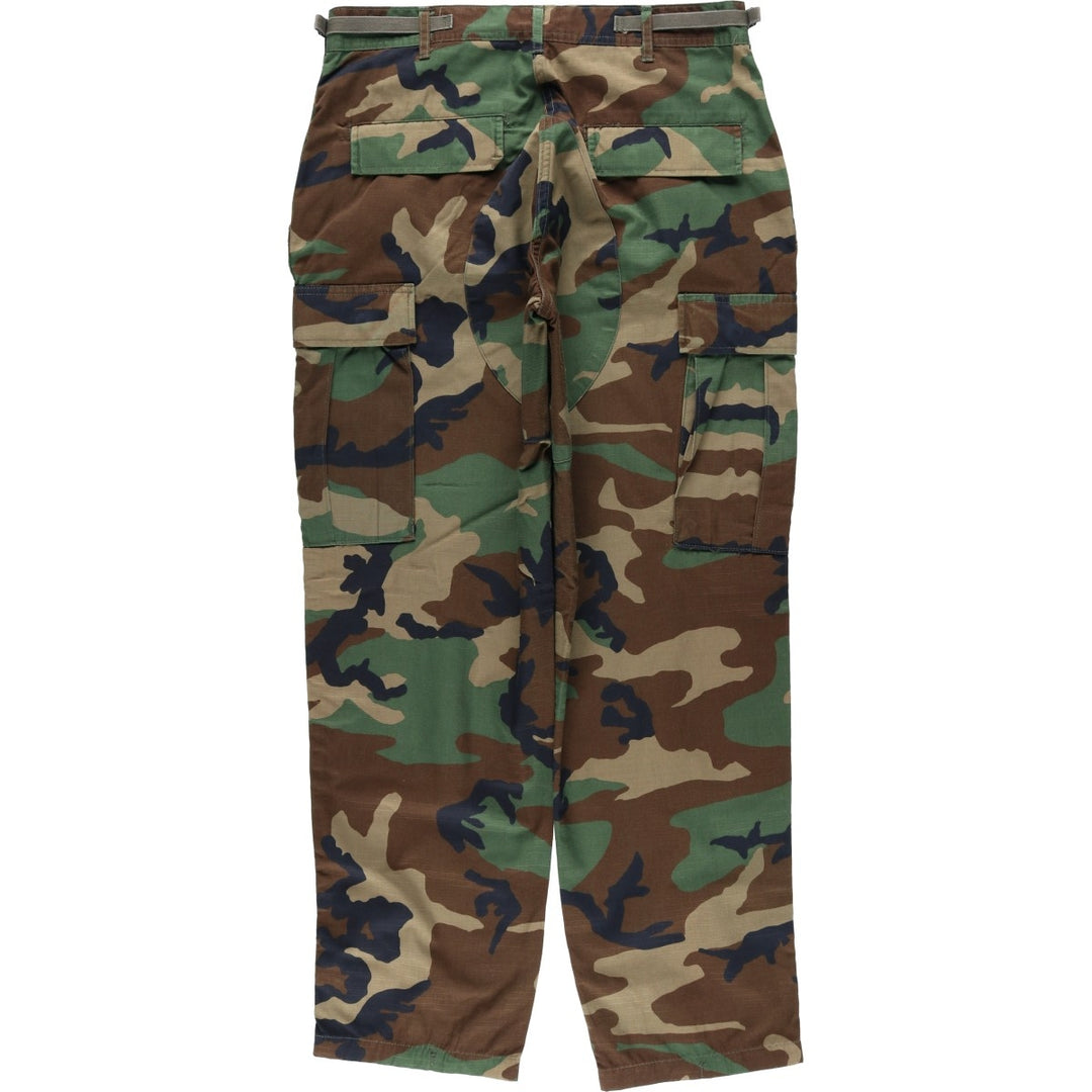 2000'S US Military Issue Camouflage Pattern Woodland Camo Ripstop Military Cargo Pants, Made in USA, MEDIUM-REGULAR (Men's W33 equivalent) cotton Khaki type Vintage Second Hand