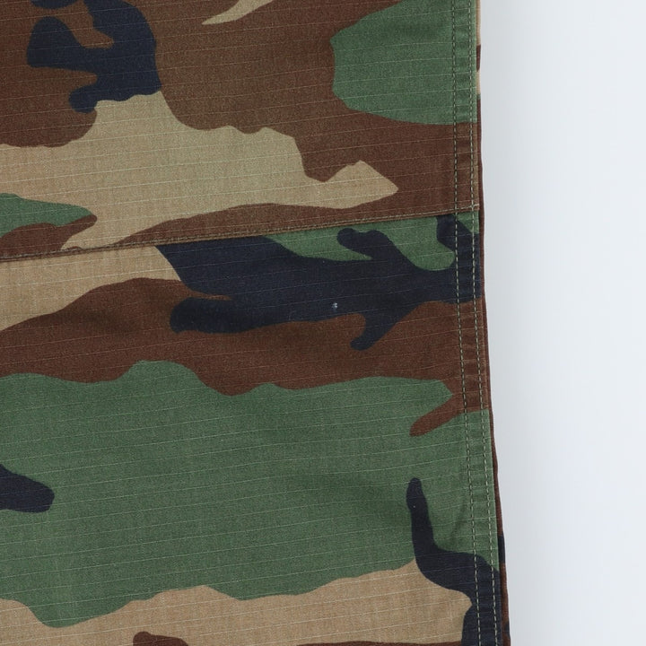 2000'S US Military Issue Camouflage Pattern Woodland Camo Ripstop Military Cargo Pants, Made in USA, MEDIUM-REGULAR (Men's W33 equivalent) cotton Khaki type Vintage Second Hand