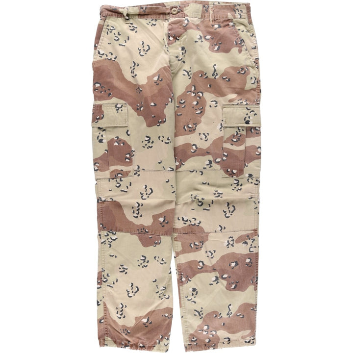 Civilian-made camouflage pattern 6C Desert Chocolate Chip Camo military cargo pants, men's size W38 equivalent. cotton Khaki type beige Vintage Second Hand