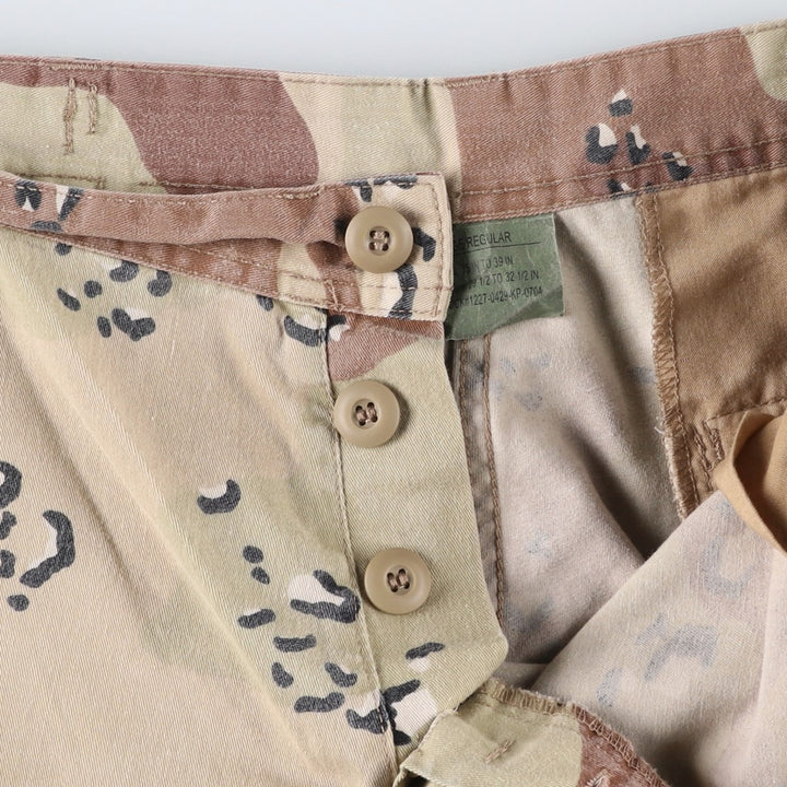 Civilian-made camouflage pattern 6C Desert Chocolate Chip Camo military cargo pants, men's size W38 equivalent. cotton Khaki type beige Vintage Second Hand