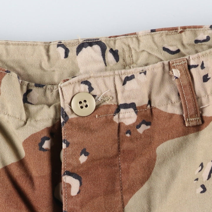 1980'S US Military Issue Camouflage Pattern 6C Desert Chocolate Chip Camo Military Cargo Pants Small-Long (Men's W32 equivalent) Vintage cotton Khaki type brown Vintage Second Hand