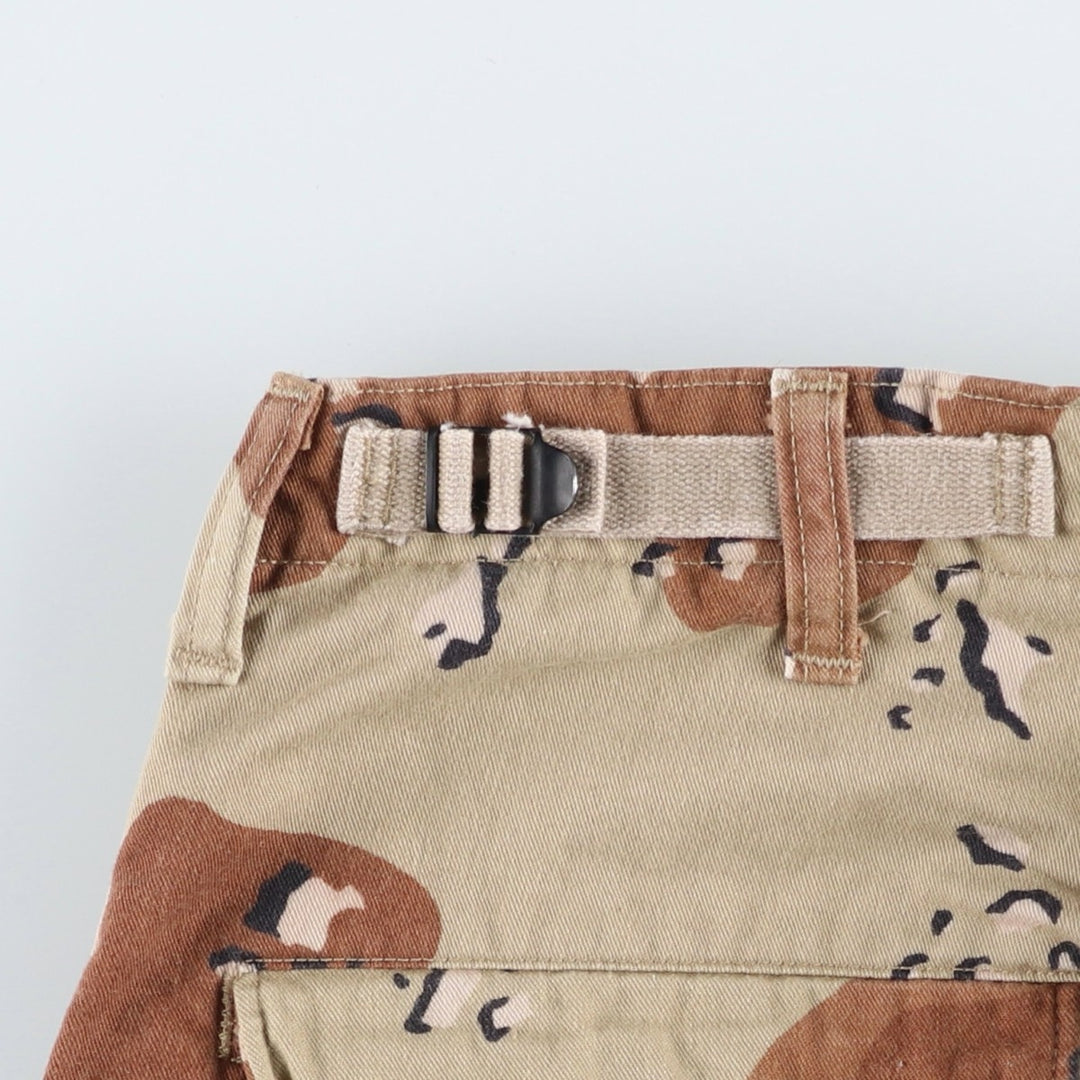 1980'S US Military Issue Camouflage Pattern 6C Desert Chocolate Chip Camo Military Cargo Pants Small-Long (Men's W32 equivalent) Vintage cotton Khaki type brown Vintage Second Hand