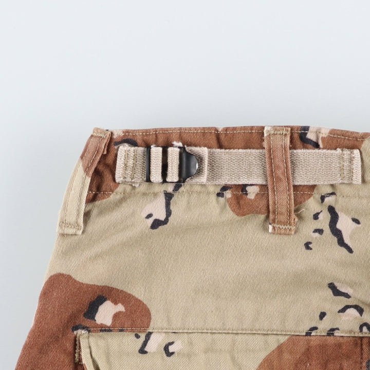 1980'S US Military Issue Camouflage Pattern 6C Desert Chocolate Chip Camo Military Cargo Pants Small-Long (Men's W32 equivalent) Vintage cotton Khaki type brown Vintage Second Hand