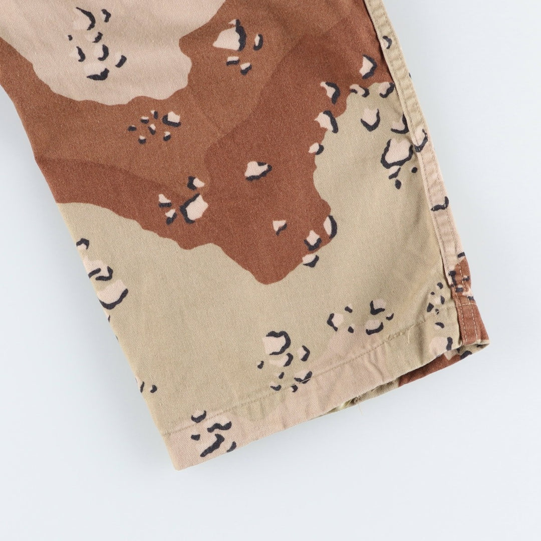 1980'S US Military Issue Camouflage Pattern 6C Desert Chocolate Chip Camo Military Cargo Pants Small-Long (Men's W32 equivalent) Vintage cotton Khaki type brown Vintage Second Hand
