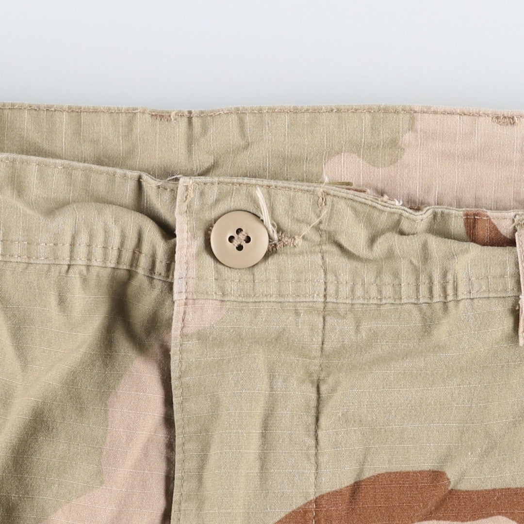 2000'S US Military Issue Camouflage Pattern 3C Desert Camo Ripstop Military Cargo Pants, Made in USA, MEDIUM-REGULAR (Men's W35 equivalent) cotton Khaki type beige Vintage Second Hand