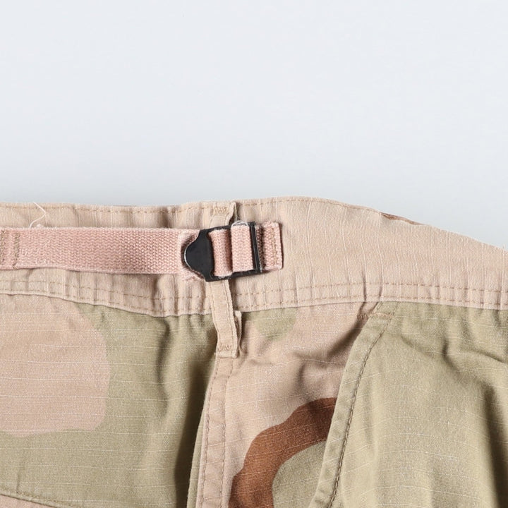 2000'S US Military Issue Camouflage Pattern 3C Desert Camo Ripstop Military Cargo Pants, Made in USA, MEDIUM-REGULAR (Men's W35 equivalent) cotton Khaki type beige Vintage Second Hand