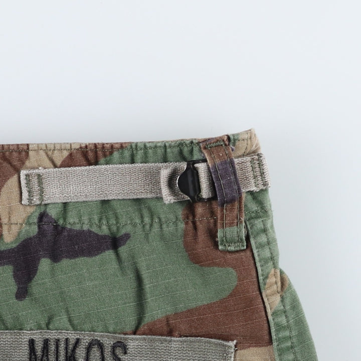 90'S US Military Genuine Woodland Camo Ripstop Military Cargo Pants Combat Pants Made in USA LARGE-REGULAR Nylon Khaki type Vintage Second Hand