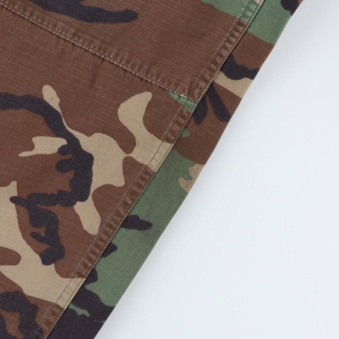 90'S US Military Genuine Woodland Camo Ripstop Military Cargo Pants Combat Pants Made in USA LARGE-REGULAR Nylon Khaki type Vintage Second Hand