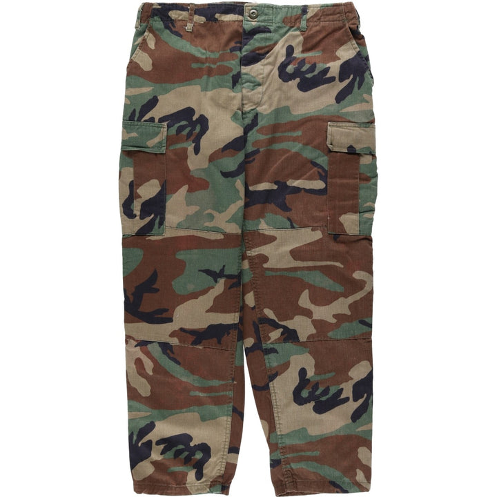 Civilian-made camouflage pattern woodland camo military cargo pants combat pants LARGE-REGULAR Men's W36 equivalent cotton Khaki type Vintage Second Hand