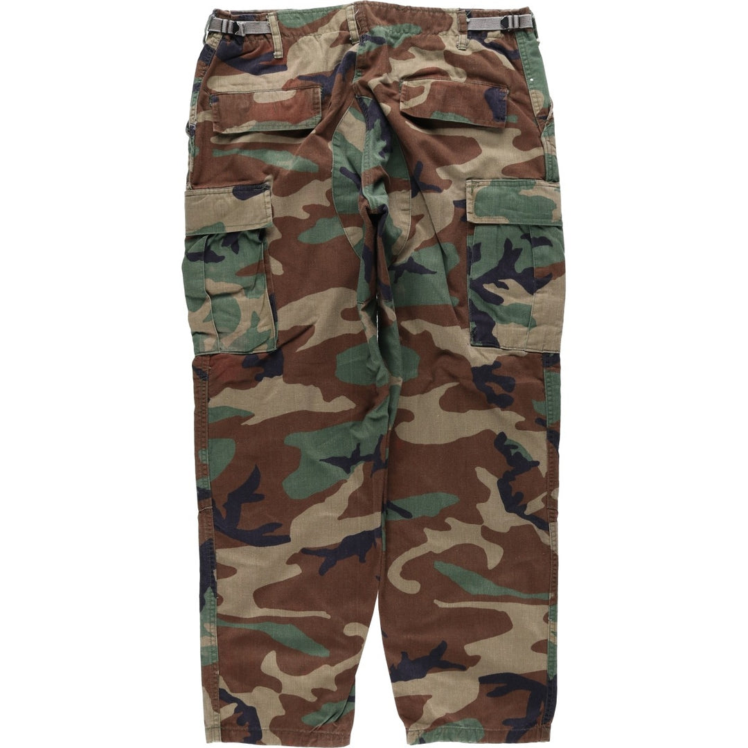 Civilian-made camouflage pattern woodland camo military cargo pants combat pants LARGE-REGULAR Men's W36 equivalent cotton Khaki type Vintage Second Hand