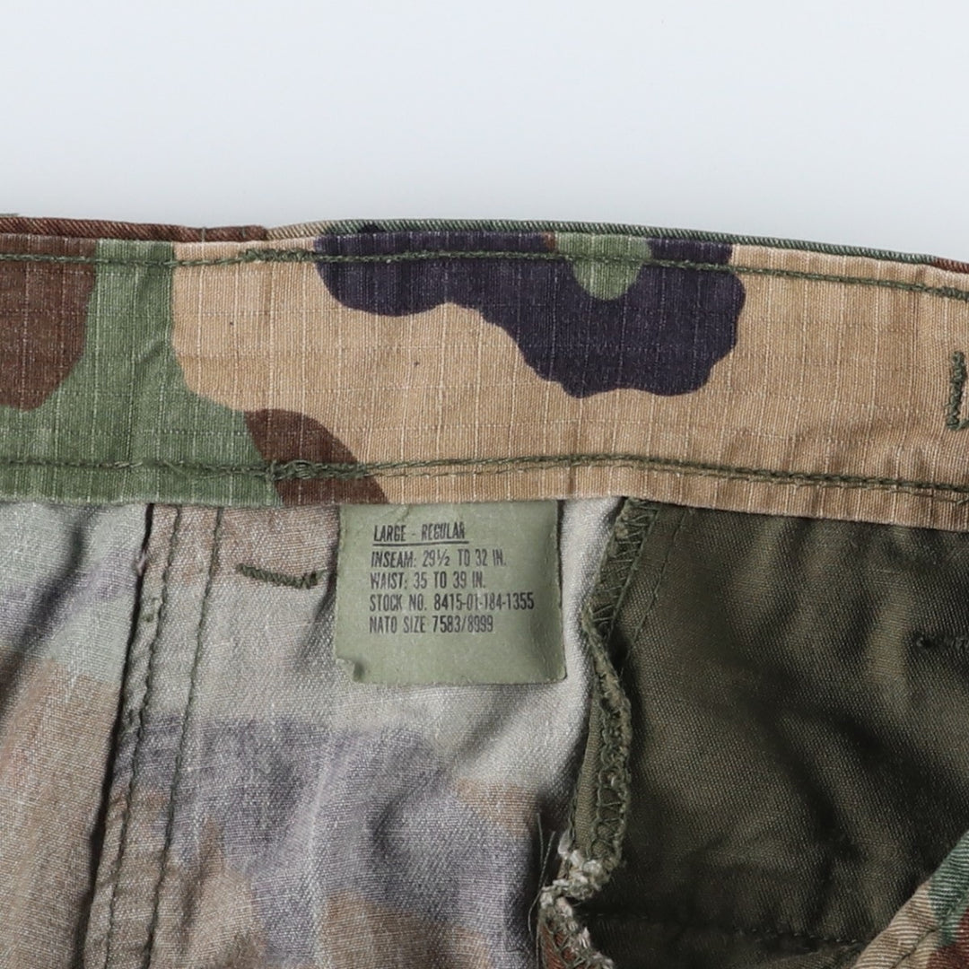 Civilian-made camouflage pattern woodland camo military cargo pants combat pants LARGE-REGULAR Men's W36 equivalent cotton Khaki type Vintage Second Hand