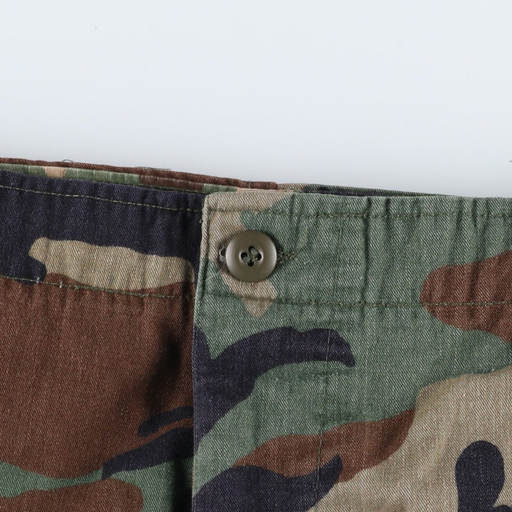Civilian-made camouflage pattern woodland camo military cargo pants combat pants LARGE-REGULAR Men's W36 equivalent cotton Khaki type Vintage Second Hand