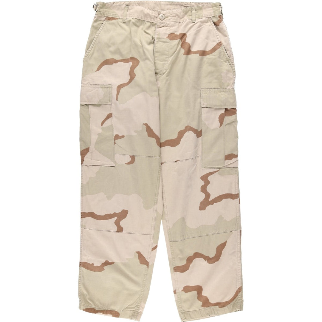 1990'S US Military Issue Camouflage Pattern 3C Desert Camo Ripstop Military Cargo Pants Combat Pants Made in USA MEDIUM-SHORT unclear Beige type Vintage Second Hand