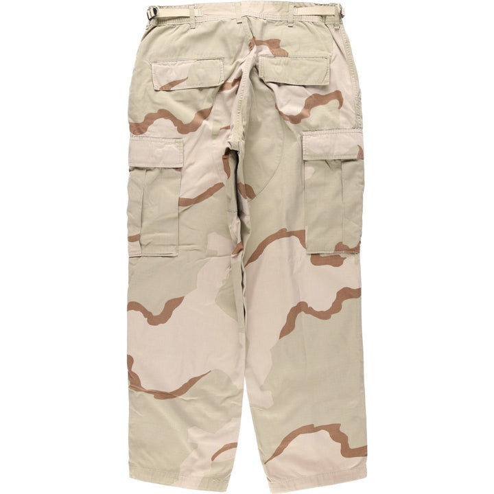 1990'S US Military Issue Camouflage Pattern 3C Desert Camo Ripstop Military Cargo Pants Combat Pants Made in USA MEDIUM-SHORT unclear Beige type Vintage Second Hand