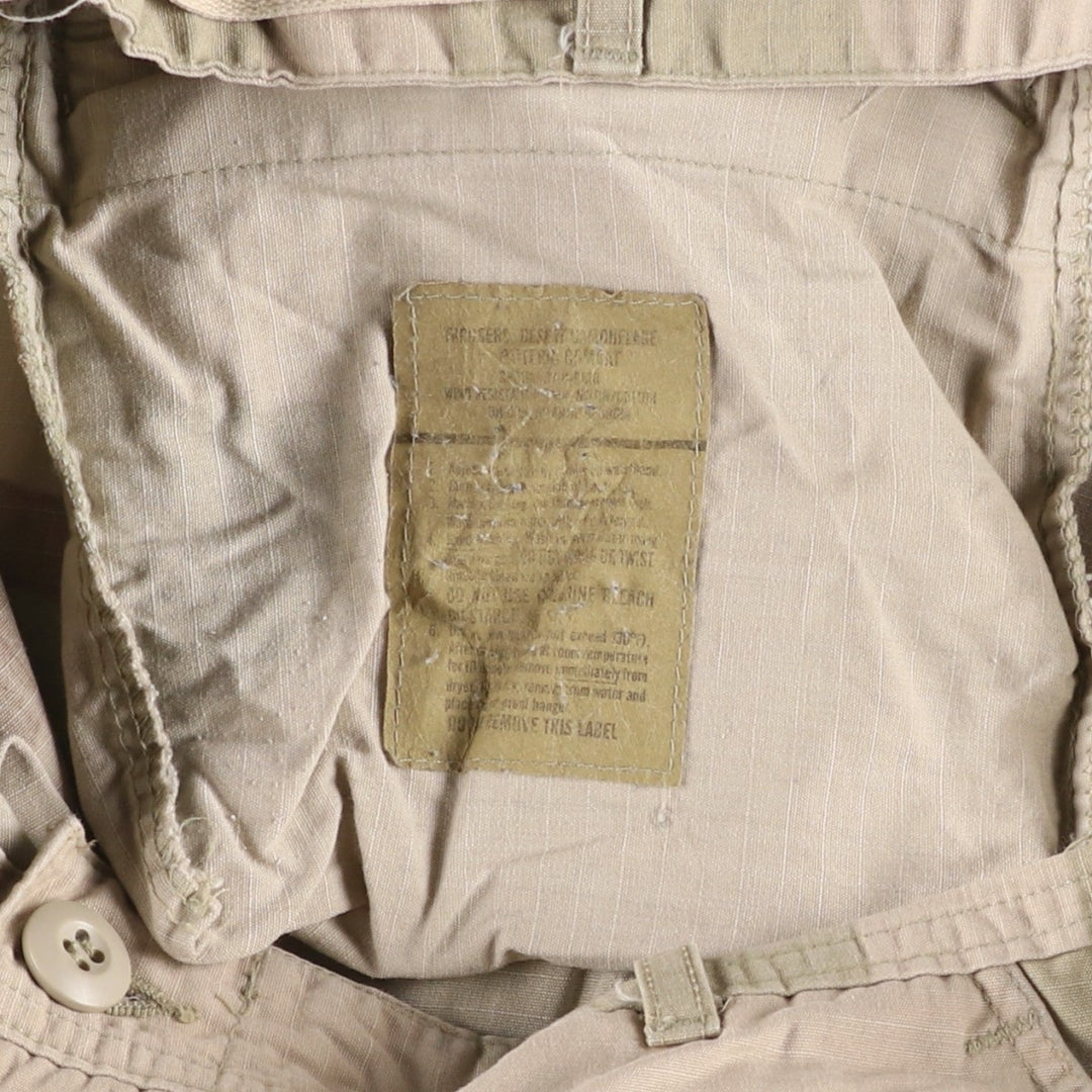 1990'S US Military Issue Camouflage Pattern 3C Desert Camo Ripstop Military Cargo Pants Combat Pants Made in USA MEDIUM-SHORT unclear Beige type Vintage Second Hand