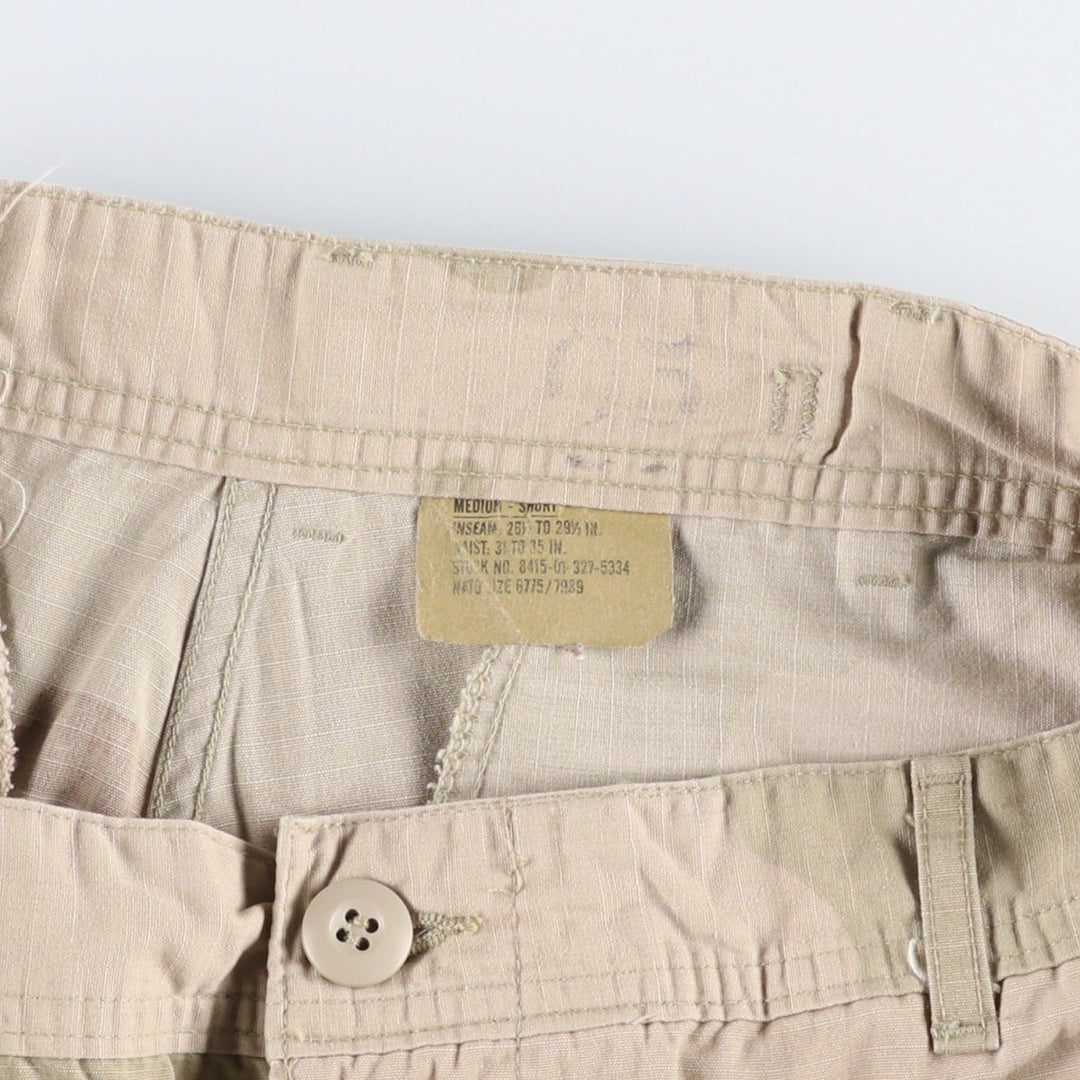 1990'S US Military Issue Camouflage Pattern 3C Desert Camo Ripstop Military Cargo Pants Combat Pants Made in USA MEDIUM-SHORT unclear Beige type Vintage Second Hand