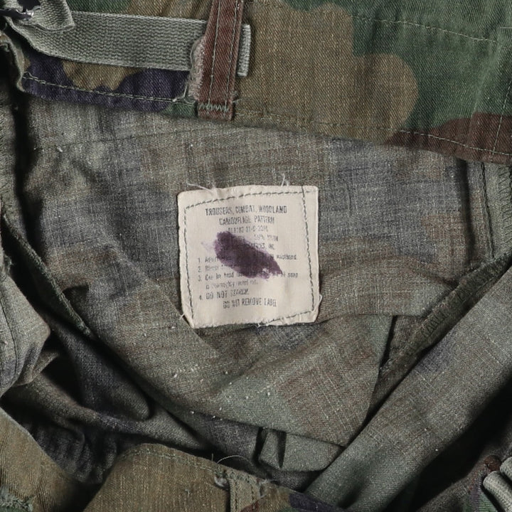 Genuine US military surplus camouflage pattern woodland camo military cargo pants combat pants MEDIUM-REGULAR Men's W34 equivalent Nylon Khaki type Vintage Second Hand