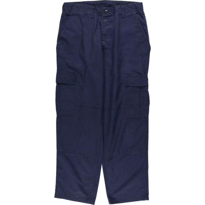 Civilian-made ripstop military cargo pants/combat pants, made in the USA, medium-x-long, men's size W34 equivalent. polyester navy blue type Vintage Second Hand