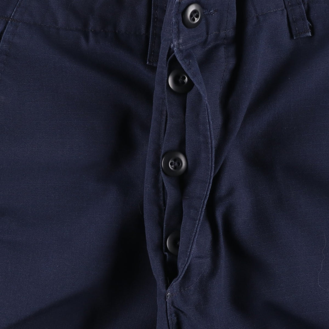 Civilian-made ripstop military cargo pants/combat pants, made in the USA, medium-x-long, men's size W34 equivalent. polyester navy blue type Vintage Second Hand