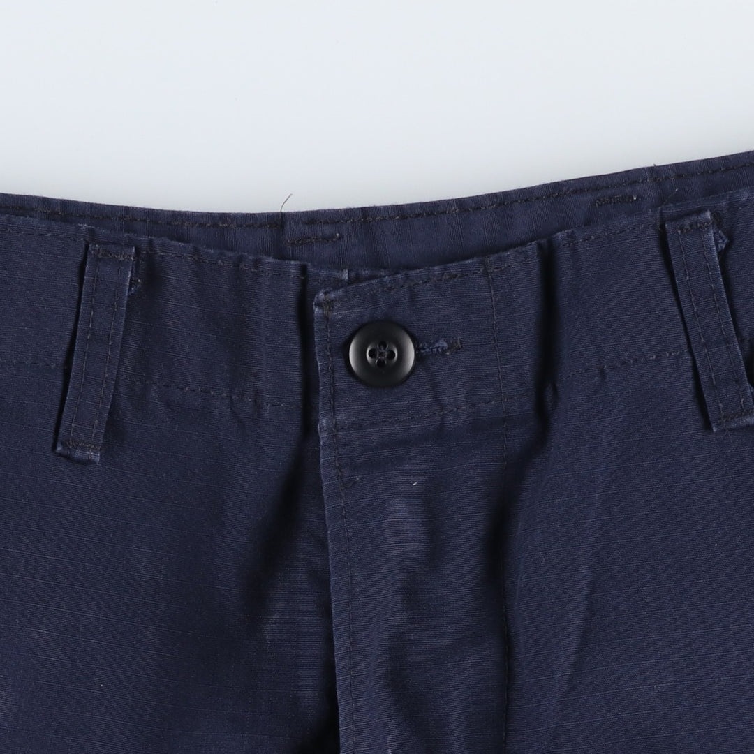 Civilian-made ripstop military cargo pants/combat pants, made in the USA, medium-x-long, men's size W34 equivalent. polyester navy blue type Vintage Second Hand