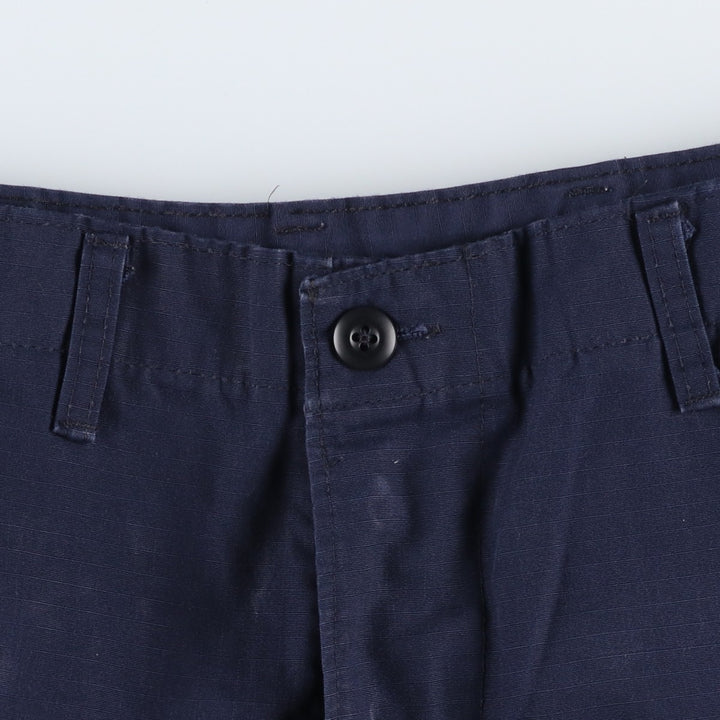 Civilian-made ripstop military cargo pants/combat pants, made in the USA, medium-x-long, men's size W34 equivalent. polyester navy blue type Vintage Second Hand