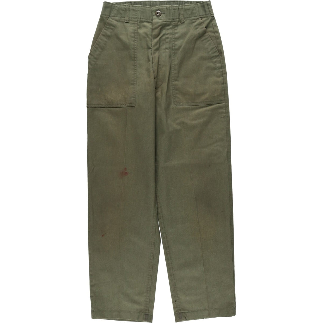 1980'S US Military Issue Military Pants, Made in USA, Size 30x29, Women's L (W28 equivalent), Vintage polyester Khaki type Vintage Second Hand