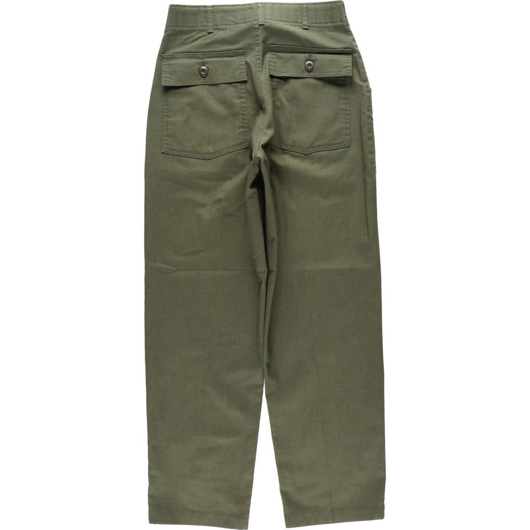 1980'S US Military Issue Military Pants, Made in USA, Size 30x29, Women's L (W28 equivalent), Vintage polyester Khaki type Vintage Second Hand