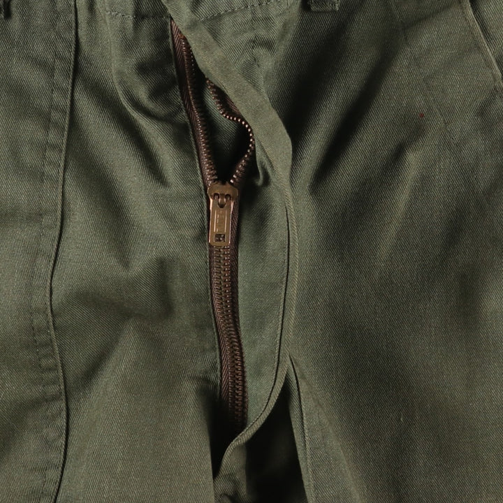 1980'S US Military Issue Military Pants, Made in USA, Size 30x29, Women's L (W28 equivalent), Vintage polyester Khaki type Vintage Second Hand