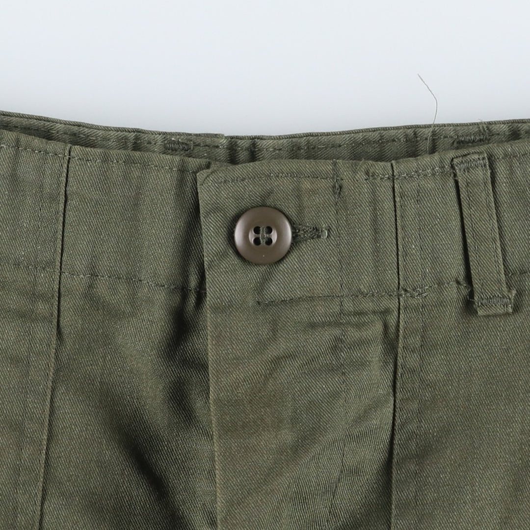 1980'S US Military Issue Military Pants, Made in USA, Size 30x29, Women's L (W28 equivalent), Vintage polyester Khaki type Vintage Second Hand