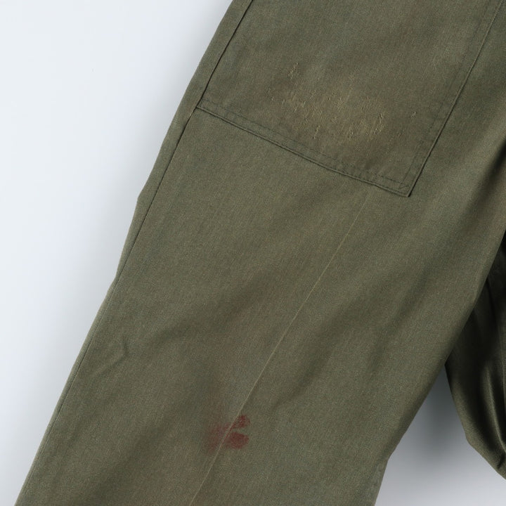 1980'S US Military Issue Military Pants, Made in USA, Size 30x29, Women's L (W28 equivalent), Vintage polyester Khaki type Vintage Second Hand