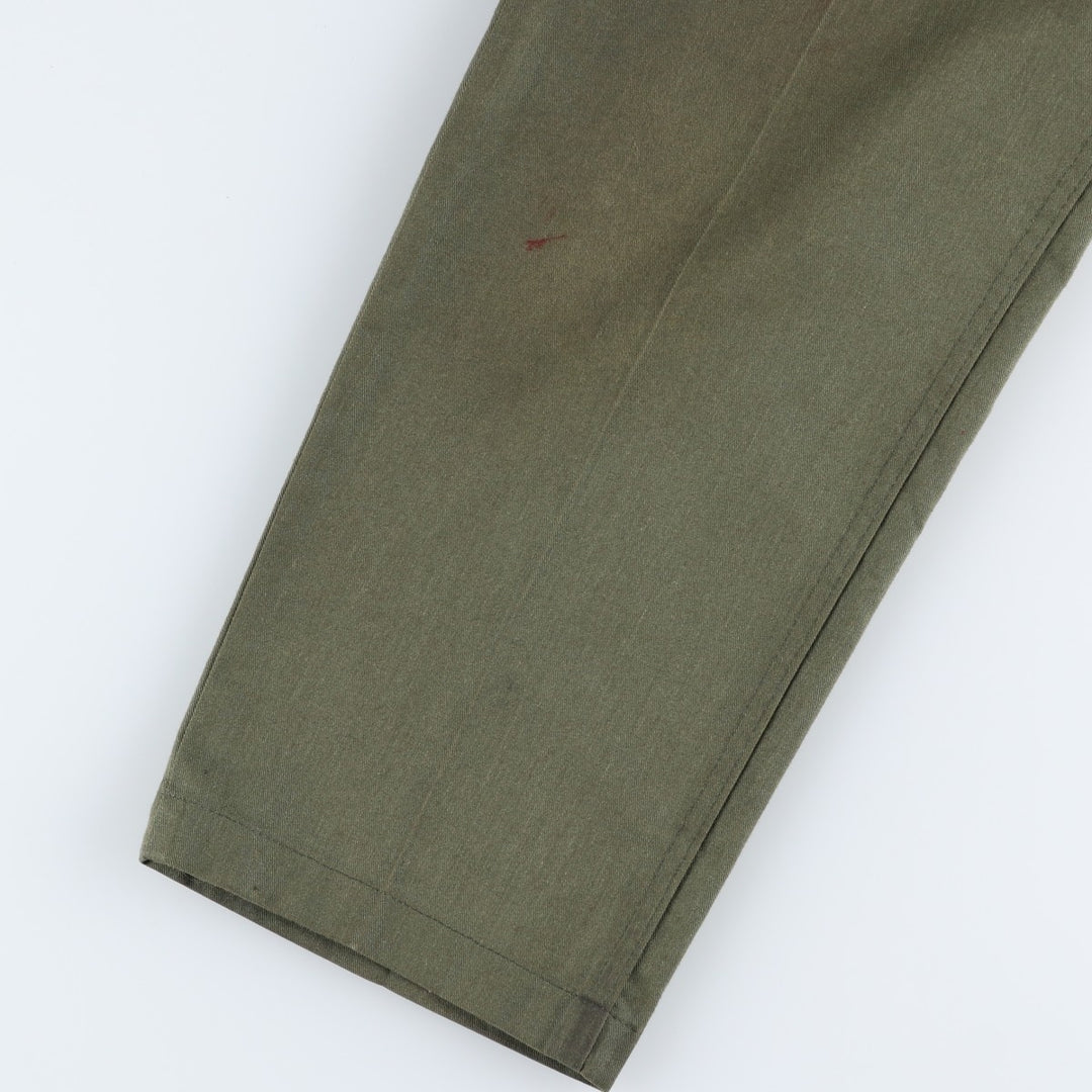 1980'S US Military Issue Military Pants, Made in USA, Size 30x29, Women's L (W28 equivalent), Vintage polyester Khaki type Vintage Second Hand