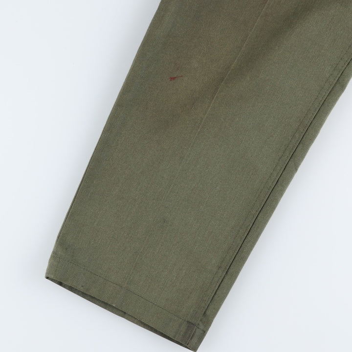 1980'S US Military Issue Military Pants, Made in USA, Size 30x29, Women's L (W28 equivalent), Vintage polyester Khaki type Vintage Second Hand