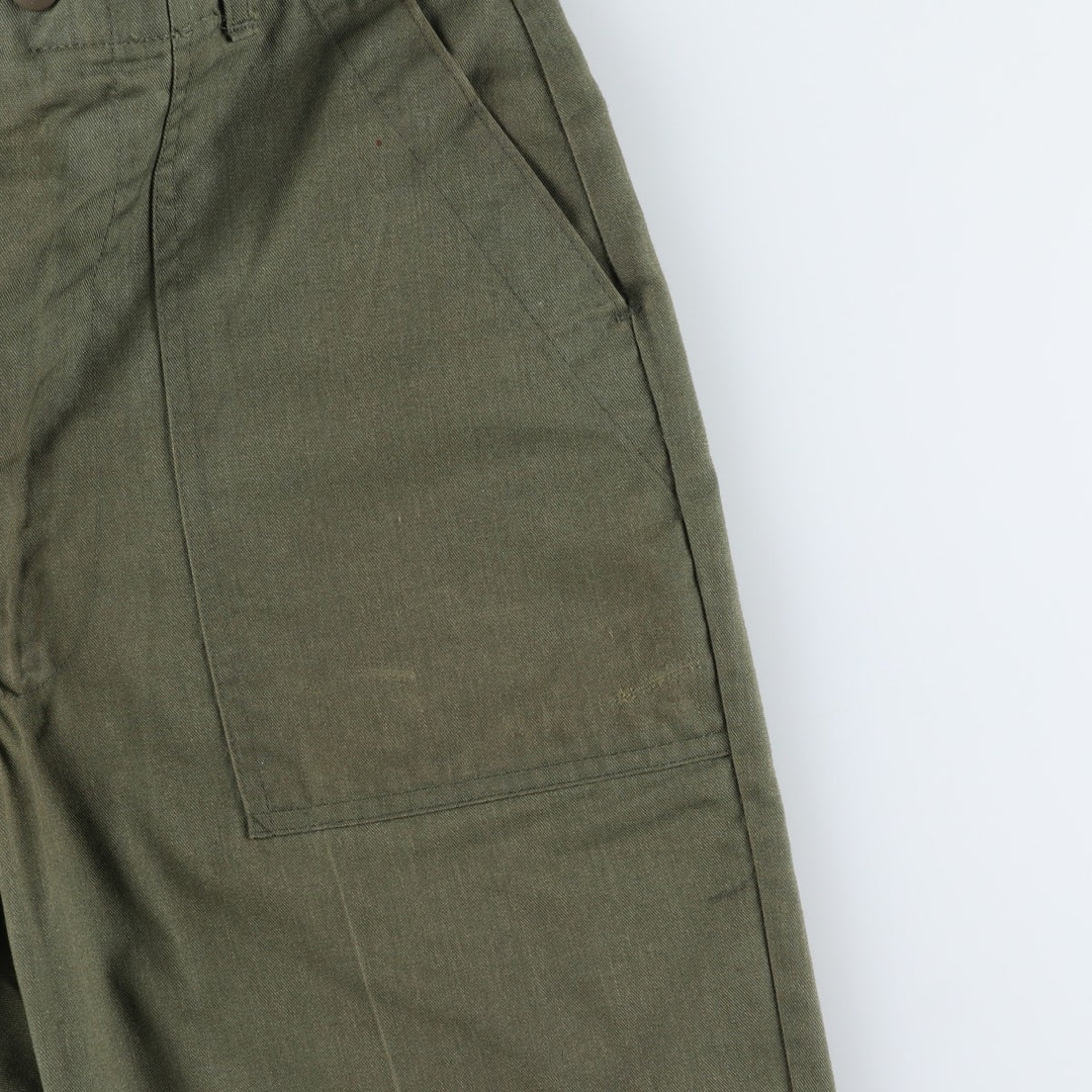 1980'S US Military Issue Military Pants, Made in USA, Size 30x29, Women's L (W28 equivalent), Vintage polyester Khaki type Vintage Second Hand