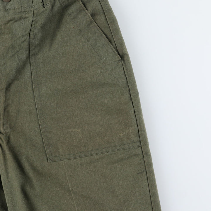1980'S US Military Issue Military Pants, Made in USA, Size 30x29, Women's L (W28 equivalent), Vintage polyester Khaki type Vintage Second Hand