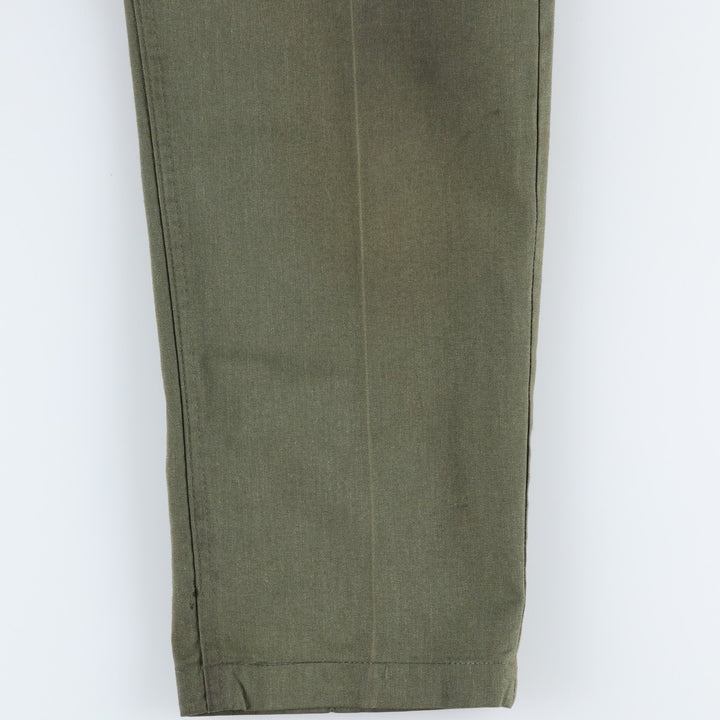 1980'S US Military Issue Military Pants, Made in USA, Size 30x29, Women's L (W28 equivalent), Vintage polyester Khaki type Vintage Second Hand