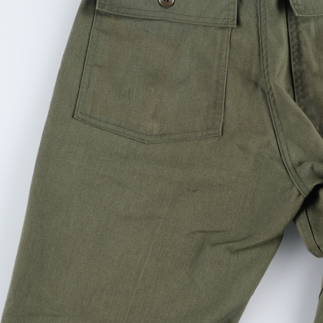 1980'S US Military Issue Military Pants, Made in USA, Size 30x29, Women's L (W28 equivalent), Vintage polyester Khaki type Vintage Second Hand